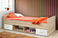 Verona Kids bed with storage drawers in Sonoma Oak and matt white