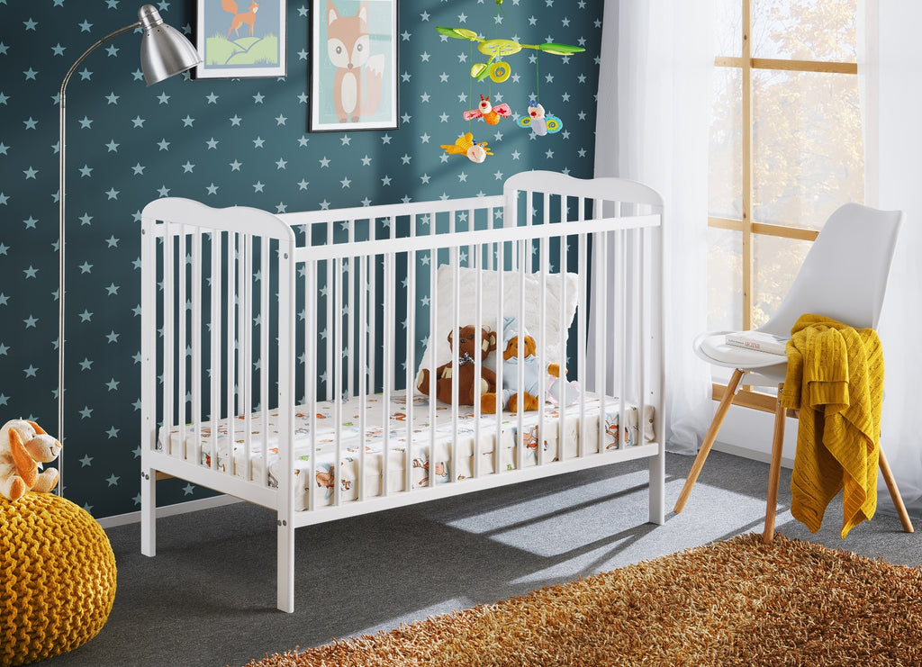 Bambino Aria baby cot in matt white
