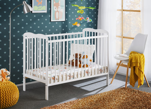Bambino Aria baby cot in matt white