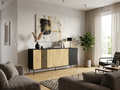 Lumio Sideboard — Black & Artisan Oak, 4 Doors, 220cm