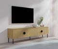 Nordo TV Stand — Baltic Oak, 4 Doors, Wide Modern Media Console
