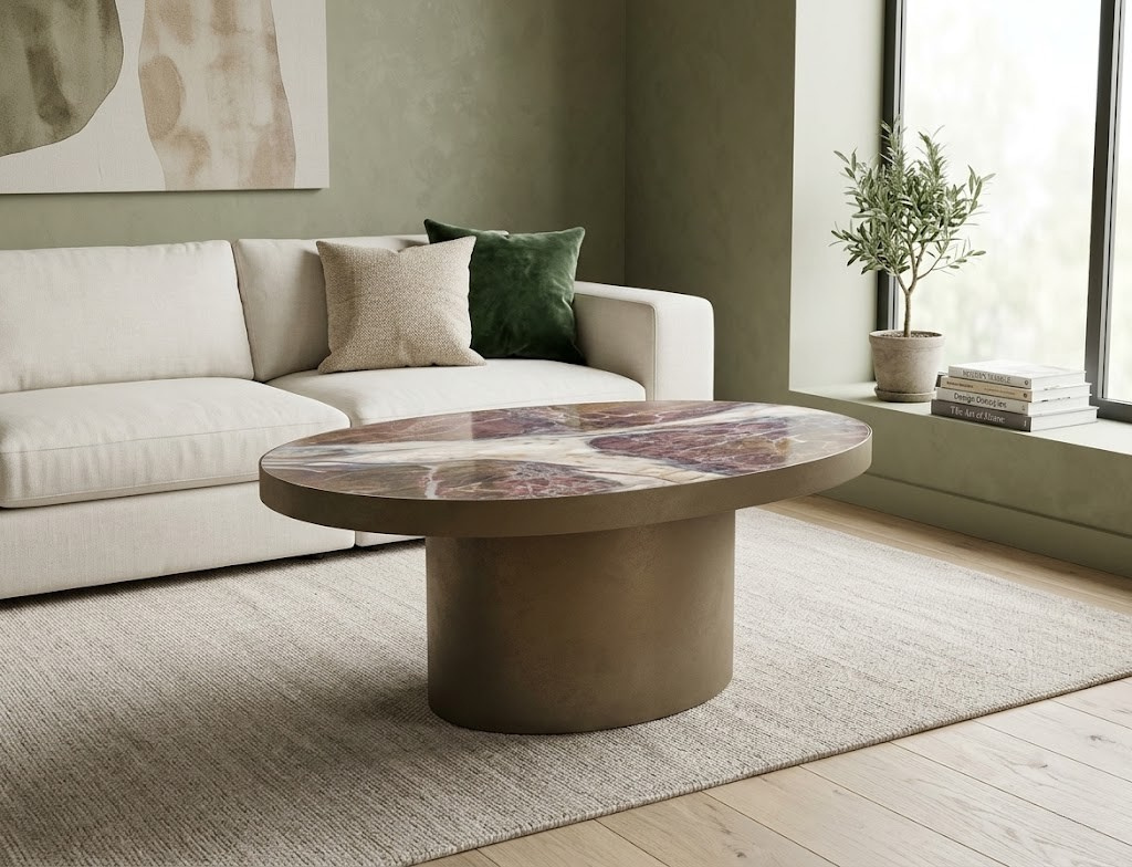 Elara Coffee Table — Ceramic, 98×73