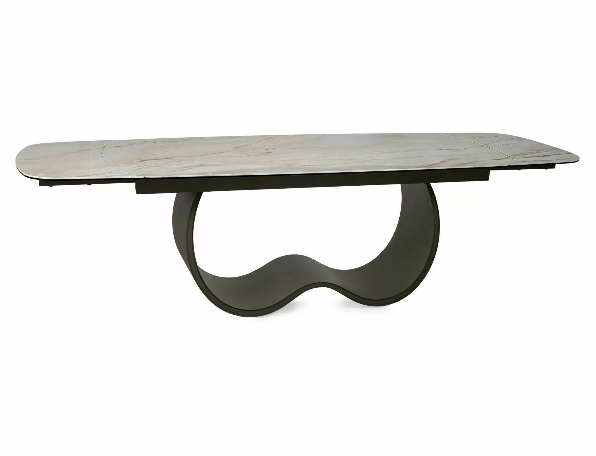 Esme Extending Dining Table — Beige Mont Blanc Ceramic, Seats 8–10