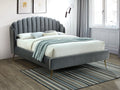 Iris Upholstered Bed — Grey, 160×200