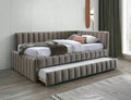 Juno Upholstered Storage Bed — Beige, 120×200, Gas-Lift
