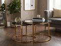 Kaia Coffee Table — Black Marble-Look, Gold Base
