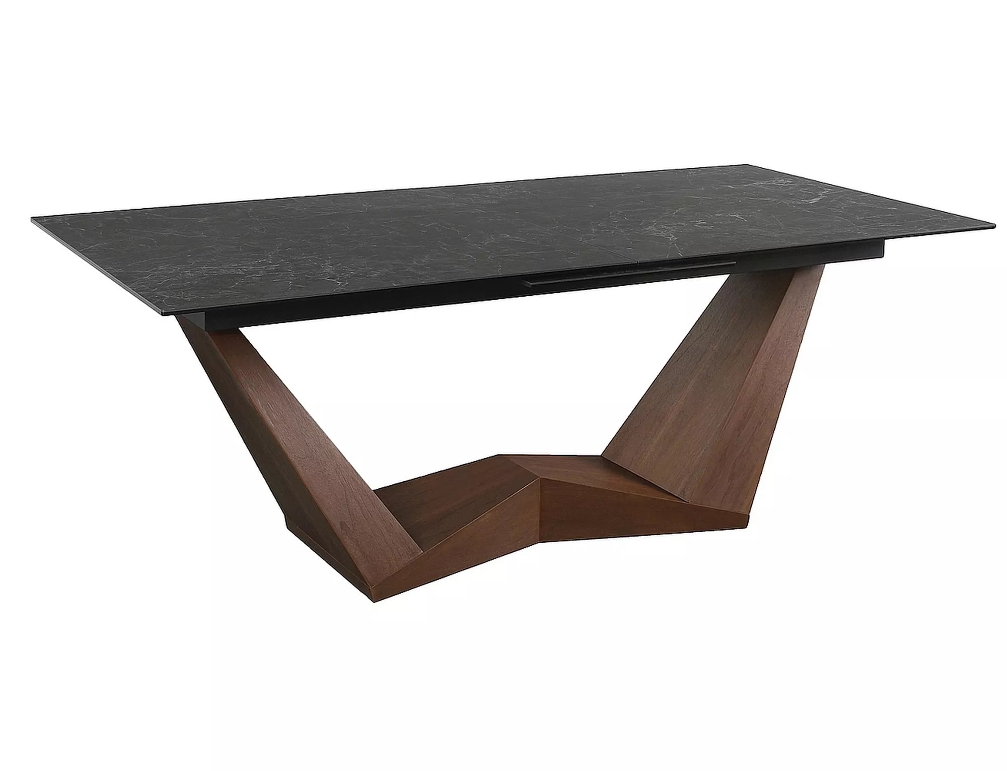 Maren Extending Dining Table — Black Ceramic, Seats 6–10