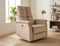 Nova Reclining Relax Armchair — Beige Velvet