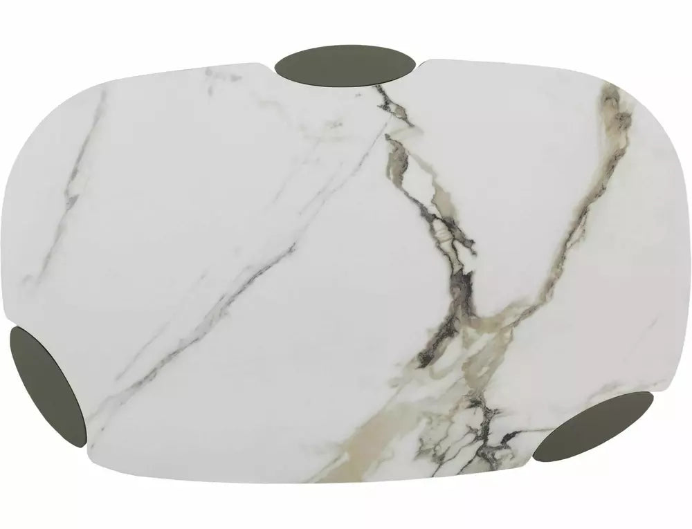 Selene Coffee Table — White Ceramic, 105×65