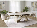 Sena Extending Dining Table — Beige Ceramic, Seats 6–10