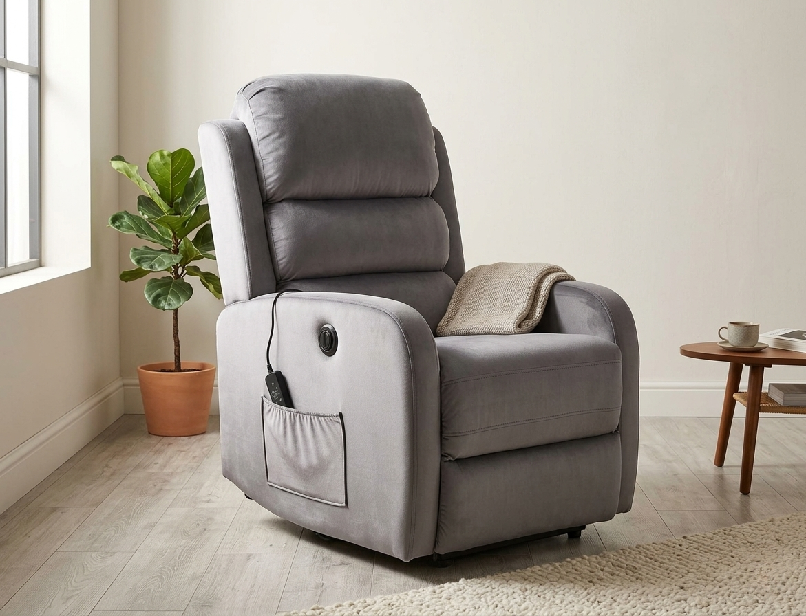 Sol Reclining Relax Armchair — Grey Velvet