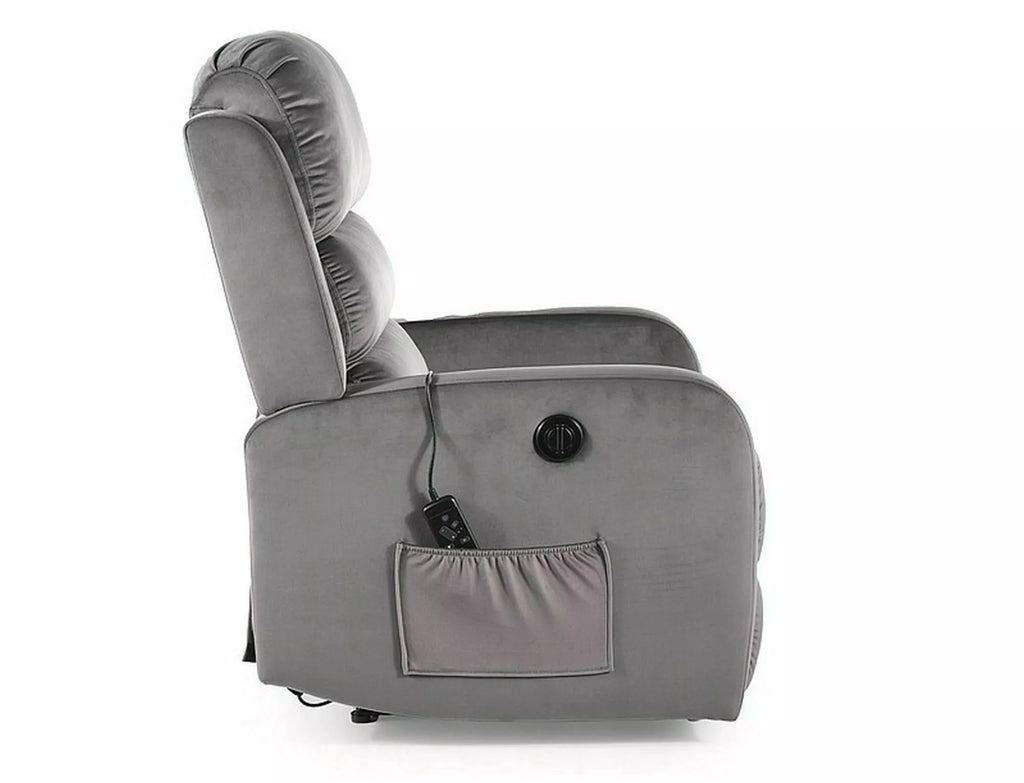 Sol Reclining Relax Armchair — Grey Velvet