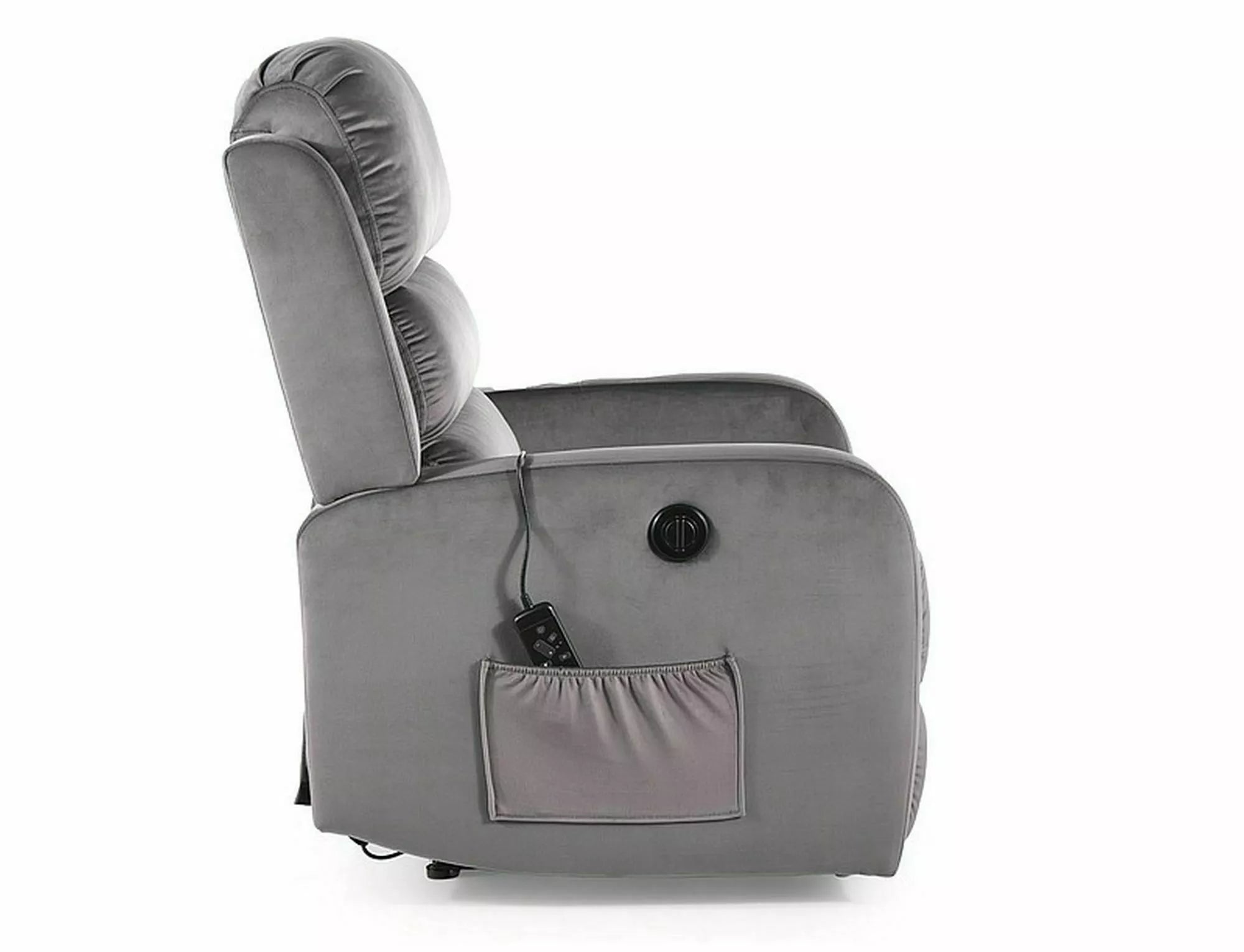 Sol Reclining Relax Armchair — Grey Velvet