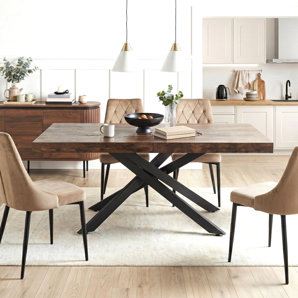 Brooklyn Extending Dining Table — Rustic Oak, Seats 6–8