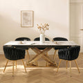 Milano Extending Dining Table — White Marble Ceramic, Gold Base, Seats 6–8