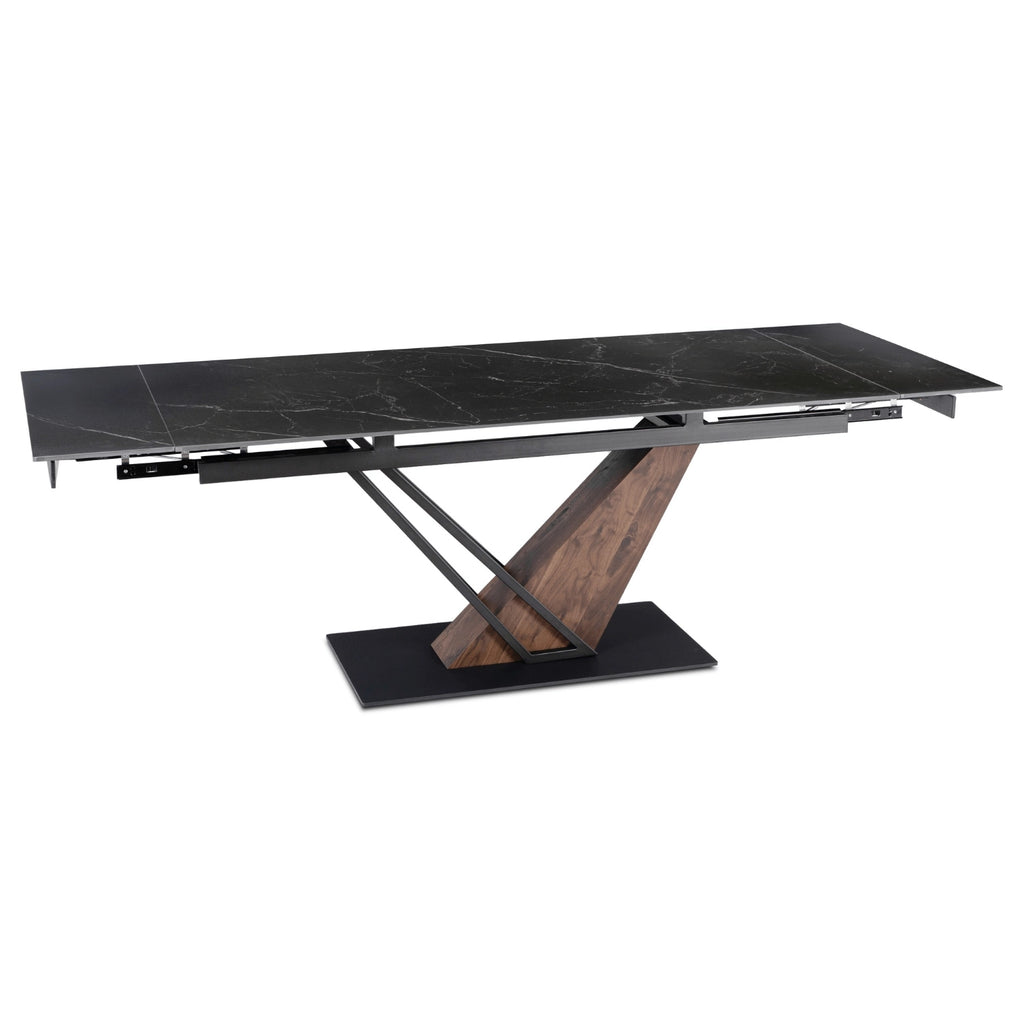 Nero Extending Dining Table — Black Ceramic, Seats 6–8