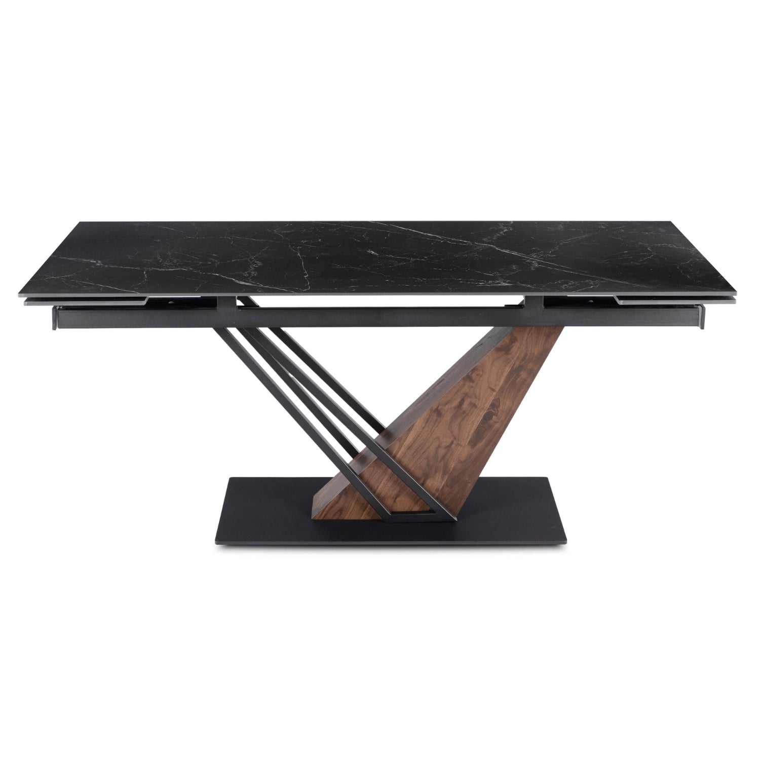 Nero Extending Dining Table — Black Ceramic, Seats 6–8