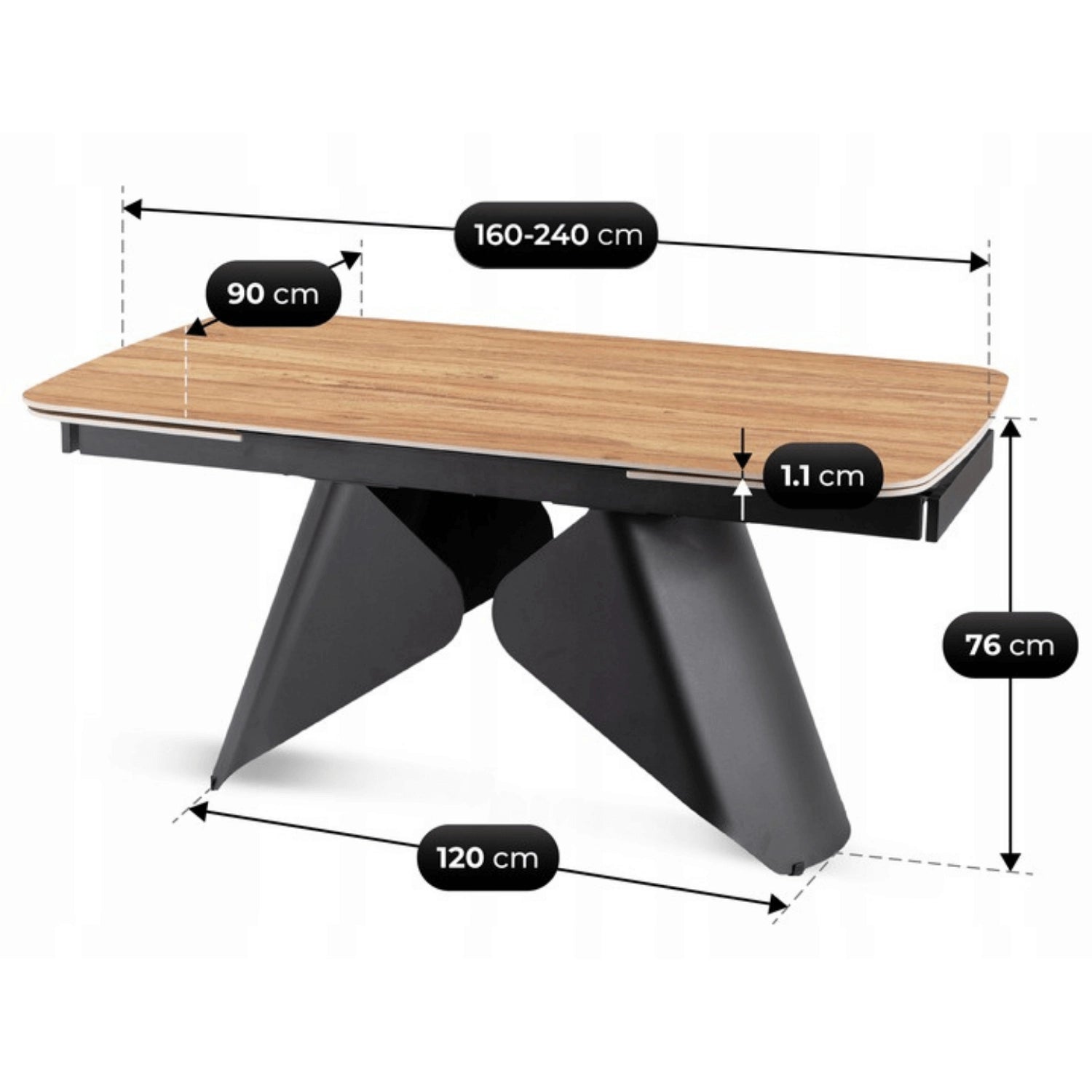 Toscana Extending Dining Table — Oak Ceramic, Seats 6–8