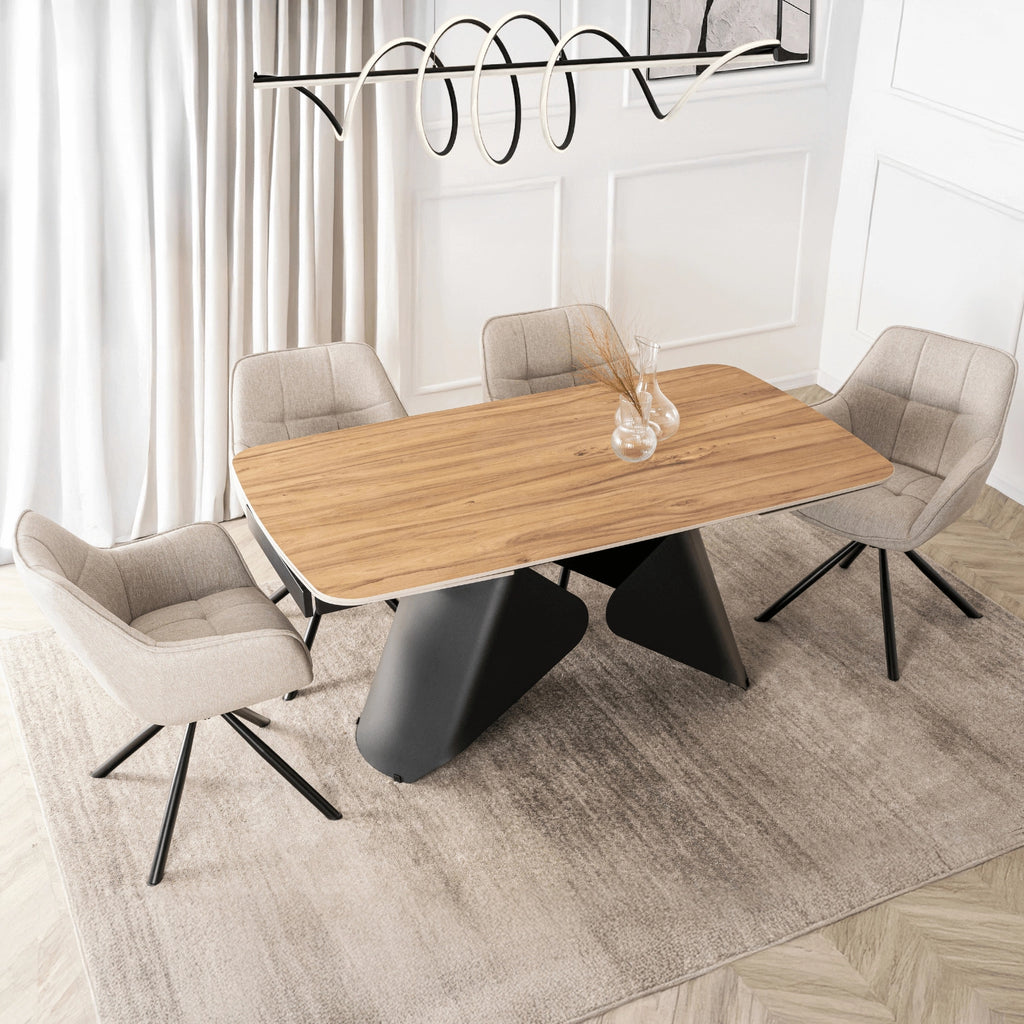 Toscana Extending Dining Table — Oak Ceramic, Seats 6–8
