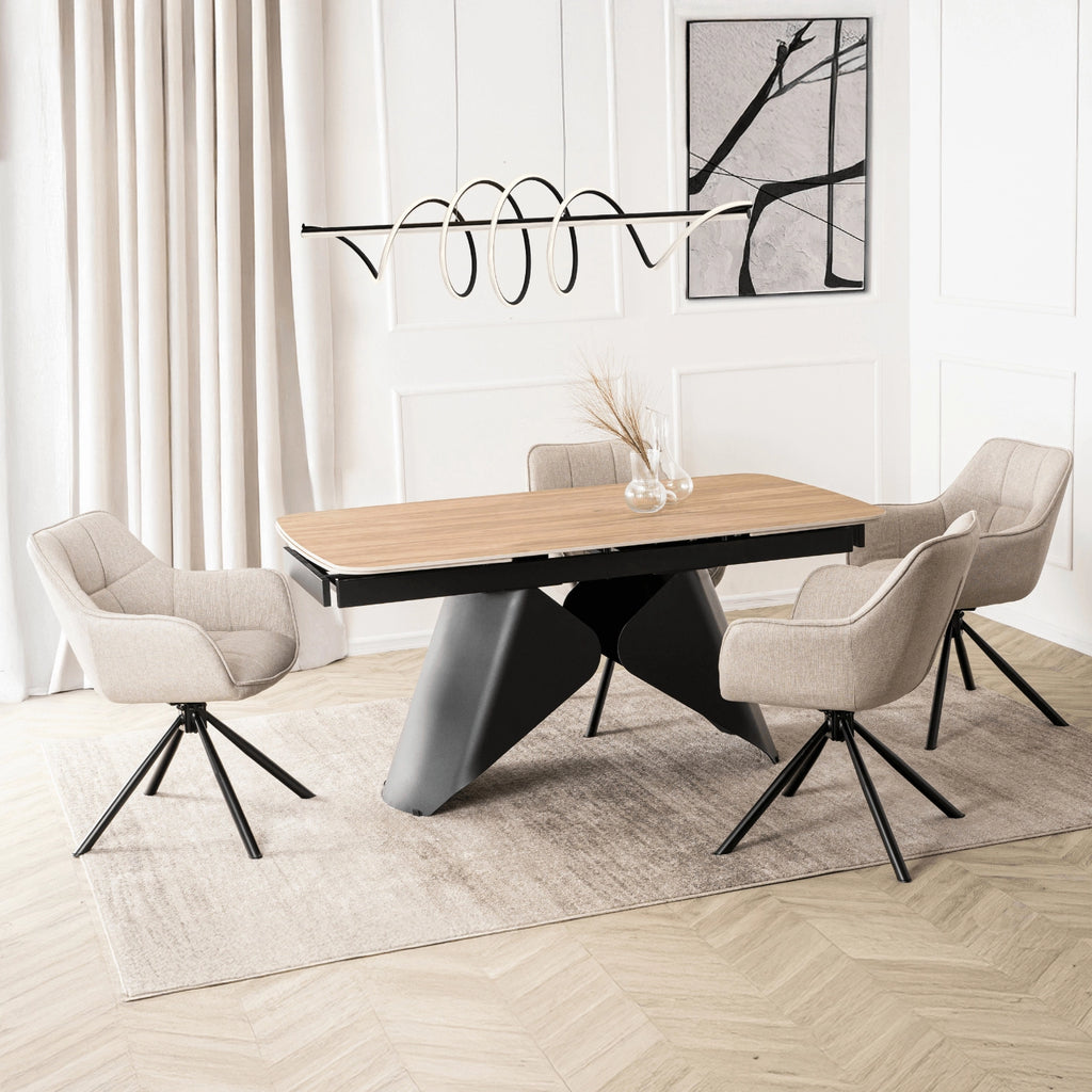 Toscana Extending Dining Table — Oak Ceramic, Seats 6–8