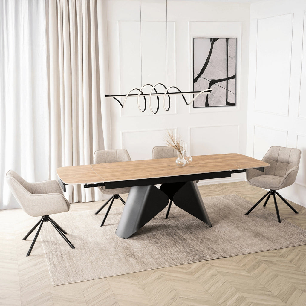 Toscana Extending Dining Table — Oak Ceramic, Seats 6–8