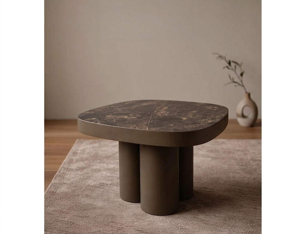 Thea Coffee Table — Black Ceramic, 75×75