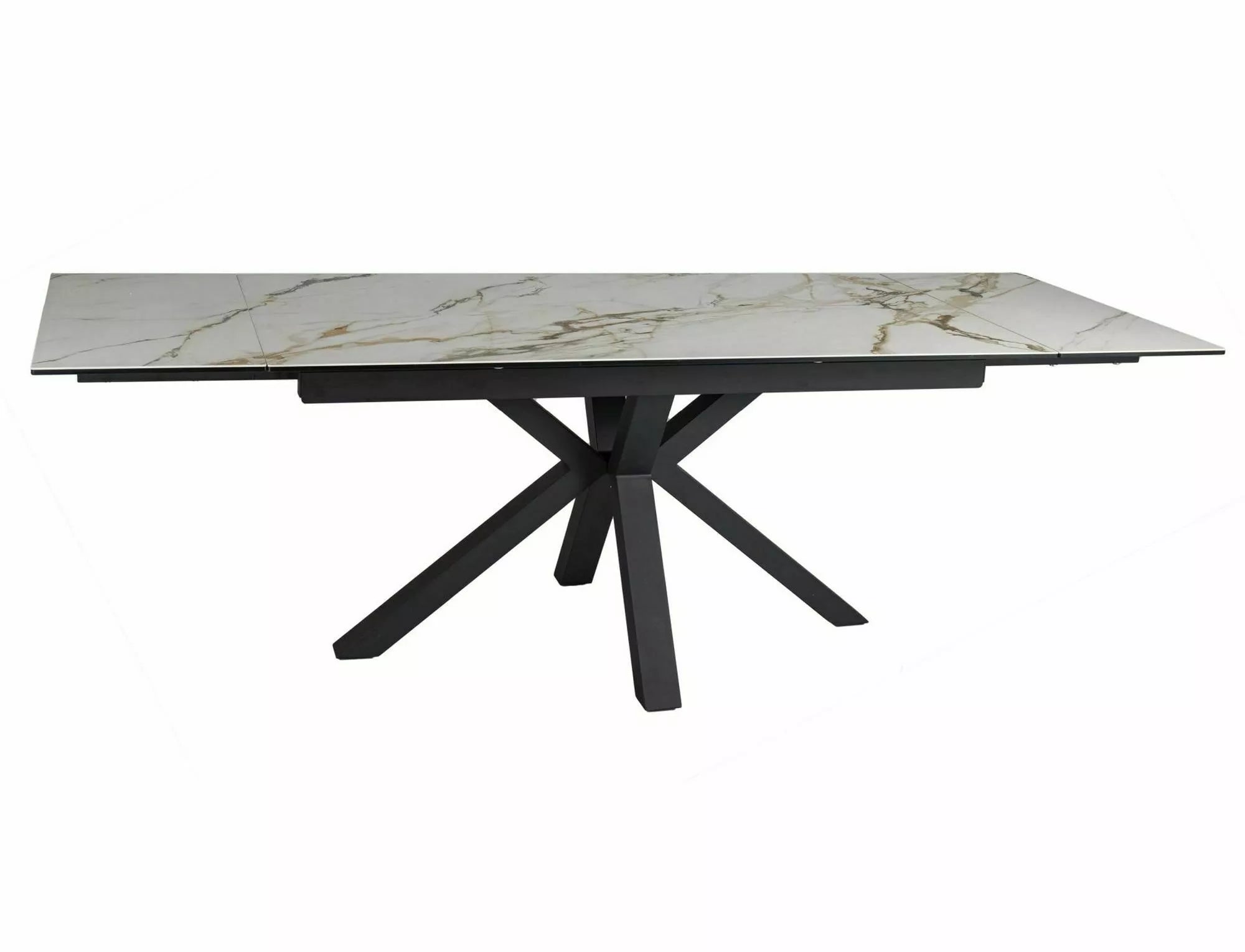 Wren Extending Dining Table — Black Ceramic, Seats 6–10