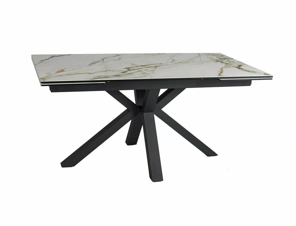Wren Extending Dining Table — Black Ceramic, Seats 6–10