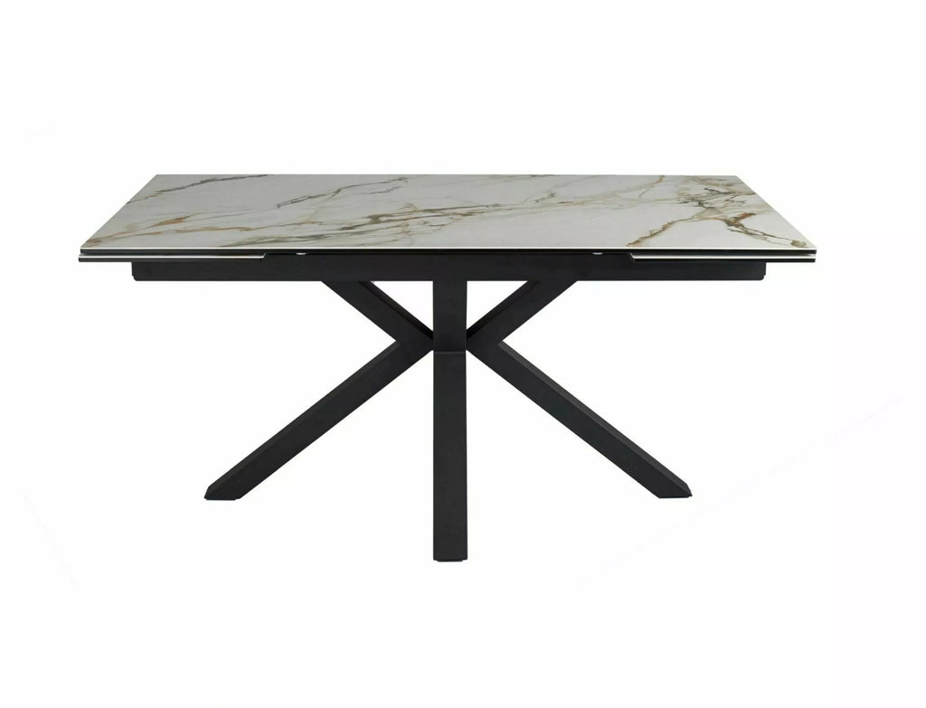 Wren Extending Dining Table — Black Ceramic, Seats 6–10