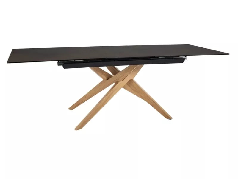 Yara Extending Dining Table — Brown Oxide Ceramic, Seats 6–10