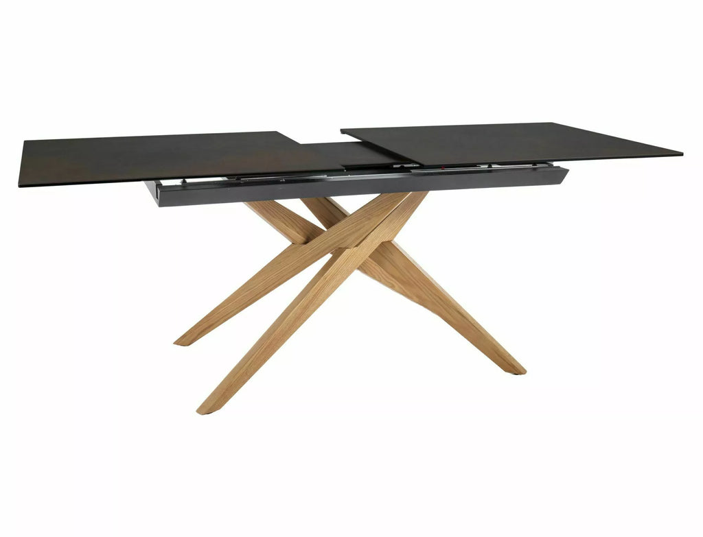 Yara Extending Dining Table — Brown Oxide Ceramic, Seats 6–10