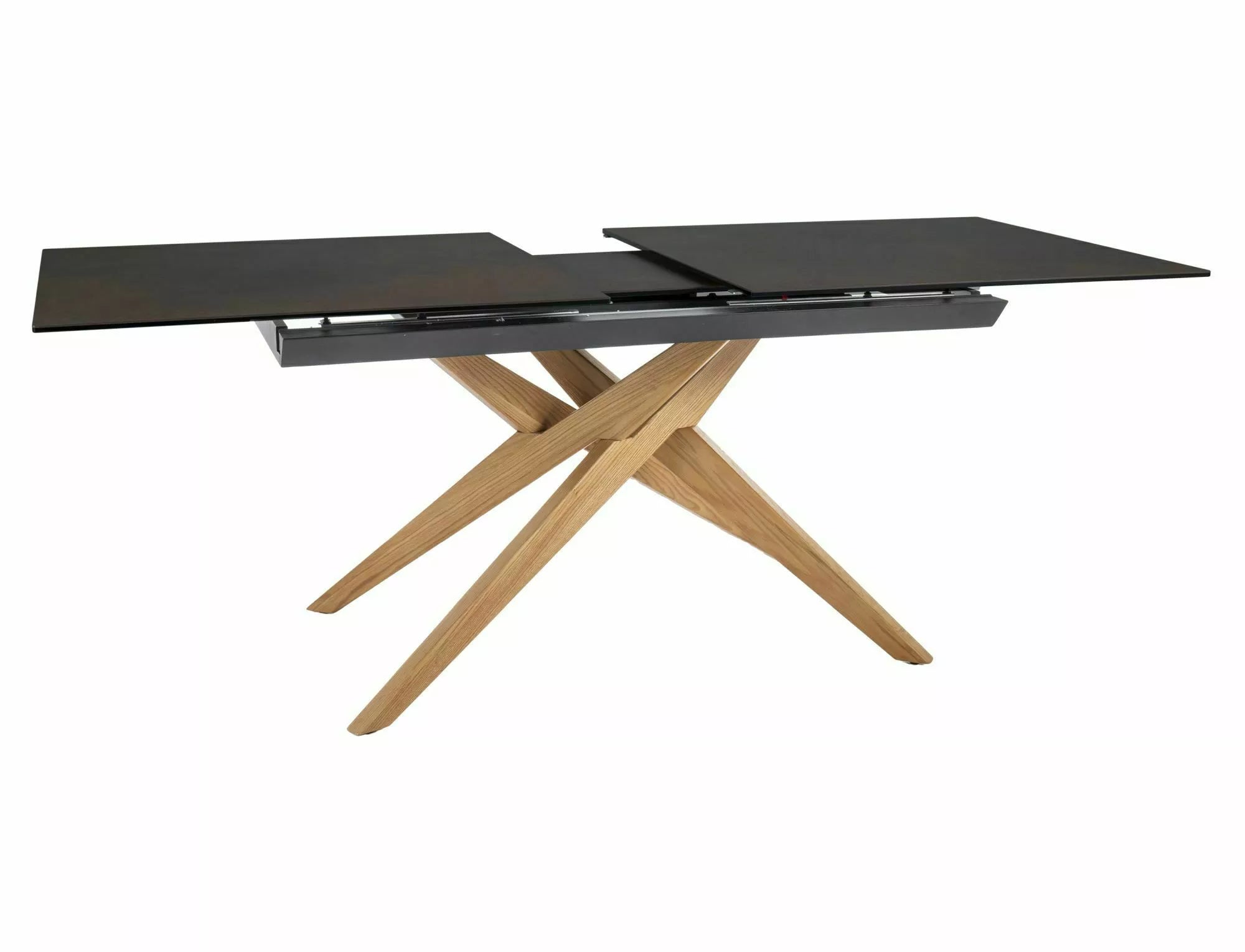 Yara Extending Dining Table — Brown Oxide Ceramic, Seats 6–10