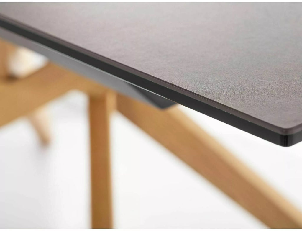 Yara Extending Dining Table — Brown Oxide Ceramic, Seats 6–10